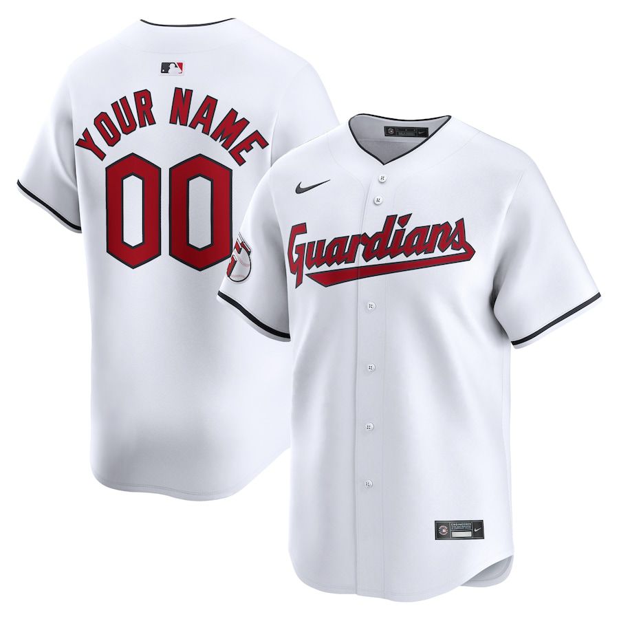 Men Cleveland Guardians Nike White Home Limited Custom MLB Jersey